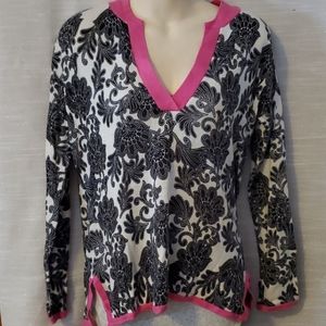 Pink trimmed INC sweater